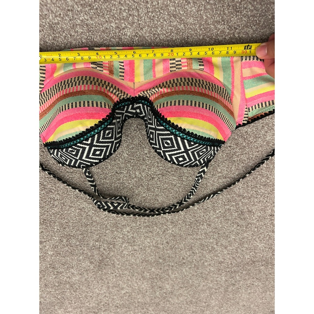 Shade & Shore Bikini Top Womens 38B Multi Color Push Up Underwire Halter Top - Picture 6 of 9